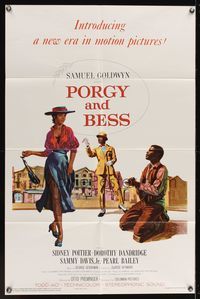 6x663 PORGY & BESS 1sh '59 art of Sidney Poitier, Dorothy Dandridge & Sammy Davis Jr.!