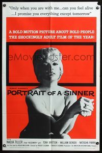 6x667 PORTRAIT OF A SINNER 1sh '61 sexy Nadja Tiller, the shockingly adult film of the year!