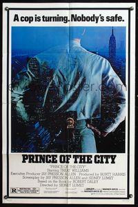 6x685 PRINCE OF THE CITY 1sh '81 directed by Sidney Lumet, Treat Williams over New York City!