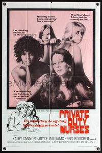 6x690 PRIVATE DUTY NURSES 1sh '71 sexy Kathy Cannon & Joyce Williams, hospital sexploitation!