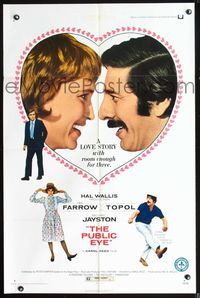 6x700 PUBLIC EYE 1sh '72 Mia Farrow & Topol in love, directed by Carol Reed!