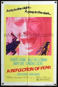 6x717 REFLECTION OF FEAR 1sh '72 Robert Shaw, a cry in the night, creepy horror artwork!