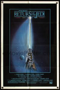 6x721 RETURN OF THE JEDI lightsaber style 1sh '83 George Lucas classic, Mark Hamill, Harrison Ford