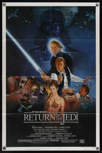 6x722 RETURN OF THE JEDI style B 1sh '83 George Lucas classic, Mark Hamill, Harrison Ford, Sano art!