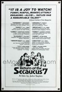 6x724 RETURN OF THE SECAUCUS 7 int'l reviews 1sh '80 John Sayles!
