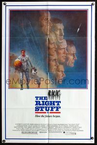 6x731 RIGHT STUFF 1sh '83 great Tom Jung montage art of the first NASA astronauts!
