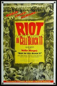 6x735 RIOT IN CELL BLOCK 11 1sh '54 Don Siegel, Sam Peckinpah, Neville Brand, Emile Meyer!