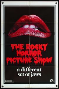 6x742 ROCKY HORROR PICTURE SHOW style A 1sh '75 classic close up lips image, a different set of jaws