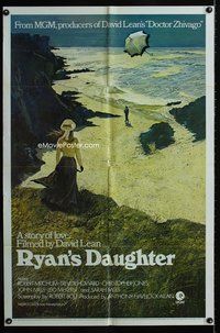 6x752 RYAN'S DAUGHTER style A 1sh '70 David Lean, Sarah Miles, Lesset beach art!