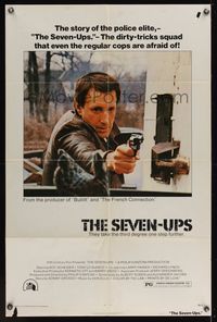 6x773 SEVEN-UPS 1sh '74 close up of elite policeman Roy Scheider pointing gun!