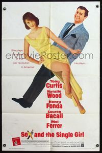 6x774 SEX & THE SINGLE GIRL 1sh '65 great full-length image of Tony Curtis & sexiest Natalie Wood!