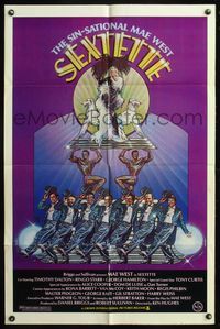 6x775 SEXTETTE 1sh '79 art of ageless Mae West w/dancers & dogs by Drew Struzan!