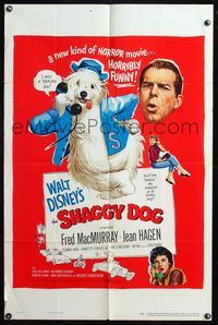 6x780 SHAGGY DOG 1sh '59 Disney, Fred MacMurray in the funniest sheep dog story ever told!