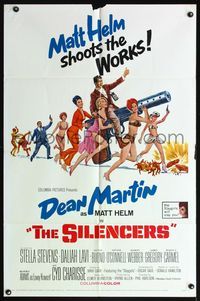 6x791 SILENCERS 1sh '66 outrageous sexy phallic imagery of Dean Martin & the Slaygirls!