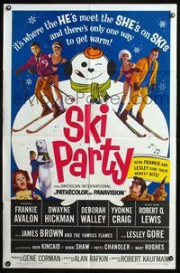 6x801 SKI PARTY 1sh '65 Frankie Avalon, Dwayne Hickman, where the he's meet the she's on skis!