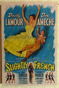 6x811 SLIGHTLY FRENCH 1sh '48 great image of pretty Dorothy Lamour & Don Ameche falling in air!
