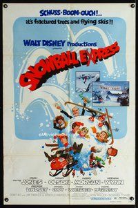6x817 SNOWBALL EXPRESS 1sh '72 Walt Disney, Dean Jones, wacky winter fun art!