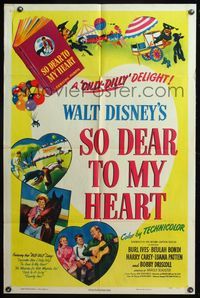 6x819 SO DEAR TO MY HEART 1sh '49 Walt Disney, Burl Ives, Beulah Bondi, Harrey Carey