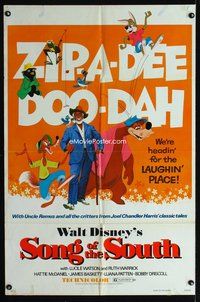 6x825 SONG OF THE SOUTH 1sh R73 Walt Disney, Uncle Remus, Br'er Rabbit & Br'er Bear!