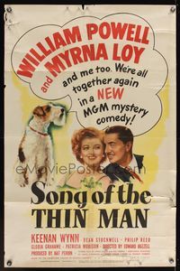 6x826 SONG OF THE THIN MAN 1sh '47 William Powell, Myrna Loy, and Asta the dog too!