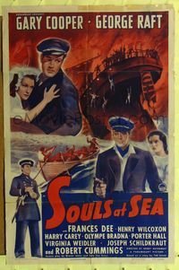 6x829 SOULS AT SEA style A 1sh R43 sailors Gary Cooper & George Raft, sexy Frances Dee!