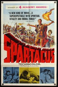 6x831 SPARTACUS 1sh '61 classic Stanley Kubrick & Kirk Douglas epic, cool gladiator artwork!