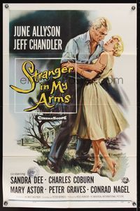 6x858 STRANGER IN MY ARMS 1sh '59 June Allyson, Jeff Chandler, Sandra Dee, Charles Coburn!
