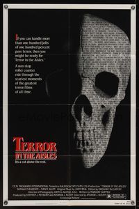 6x885 TERROR IN THE AISLES 1sh '84 cool close up skull image, a rollercoaster of scary moments!