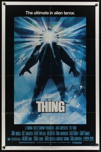 6x899 THING 1sh '82 John Carpenter, cool sci-fi horror art, the ultimate in alien terror!
