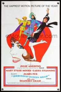 6x902 THOROUGHLY MODERN MILLIE 1sh '67 Bob Peak art of singing & dancing Julie Andrews!
