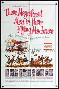 6x905 THOSE MAGNIFICENT MEN IN THEIR FLYING MACHINES 1sh '65 great wacky art of early airplane!