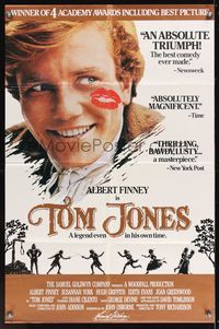 6x921 TOM JONES 1sh R89 close-up of smiling Albert Finney, a legend in his own time!