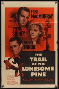 6x934 TRAIL OF THE LONESOME PINE 1sh R55 Sylvia Sidney, Henry Fonda, Fred MacMurray!