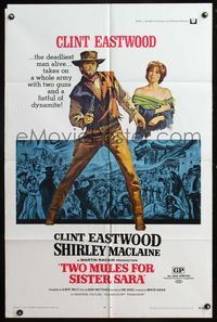 6x940 TWO MULES FOR SISTER SARA 1sh '70 art of gunslinger Clint Eastwood & Shirley MacLaine!
