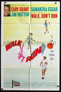 6x956 WALK DON'T RUN 1sh '66 Cary Grant & Samantha Eggar at Tokyo Olympics!