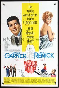 6x968 WHEELER DEALERS 1sh '63 James Garner, sexy Lee Remick wrapped only in a sheet!