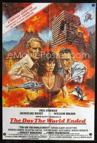 6x970 WHEN TIME RAN OUT English 1sh '80 cool art of Paul Newman, William Holden & Jacqueline Bisset