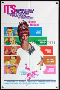 6x988 WOMAN TIMES SEVEN 1sh '67 sexy Shirley MacLaine is as naughty as a pink lace nightgown!