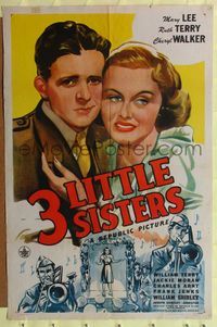 6y874 THREE LITTLE SISTERS 1sh '44 Mary Lee, Ruth Terry & Cheryl Walker are triple-threat talent!