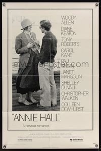 6y047 ANNIE HALL 1sh '77 full-length Woody Allen & Diane Keaton, a nervous romance!
