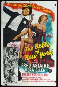 6y074 BELLE OF NEW YORK 1sh '52 great image of Fred Astaire & sexy Vera-Ellen!