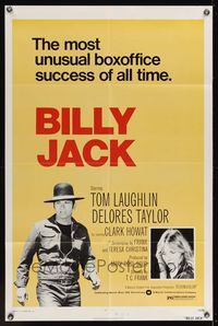 6y086 BILLY JACK 1sh R73 Tom Laughlin, Delores Taylor, most unusual boxoffice success ever!
