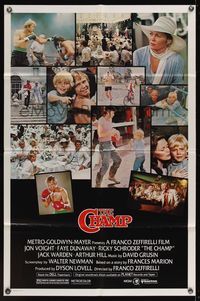 6y129 CHAMP 1sh '79 great image of Jon Voight boxing with little boy, Faye Dunaway!