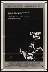 6y134 CHILDREN OF A LESSER GOD 1sh '86 William Hurt, Piper Laurie, Marlee Matlin!