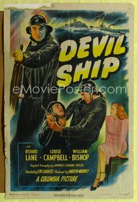 6y181 DEVIL SHIP 1sh '47 Lew Landers, Richard Lane