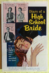 6y184 DIARY OF A HIGH SCHOOL BRIDE 1sh '59 AIP bad girl, it's not true what they say!