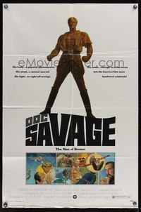 6y188 DOC SAVAGE 1sh '75 Ron Ely is The Man of Bronze, written by George Pal!