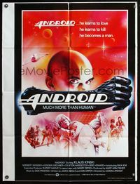 6y044 ANDROID English 1sh '83 Klaus Kinski, Norbert Weisser, he learns to love & to kill!
