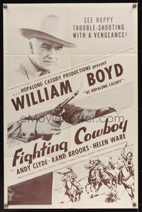 6y224 FIGHTING COWBOY 1sh '50s William Boyd as Hopalong Cassidy, please help identify!