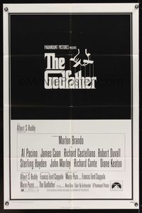 6y280 GODFATHER 1sh '72 Marlon Brando & Al Pacino in Francis Ford Coppola crime classic!